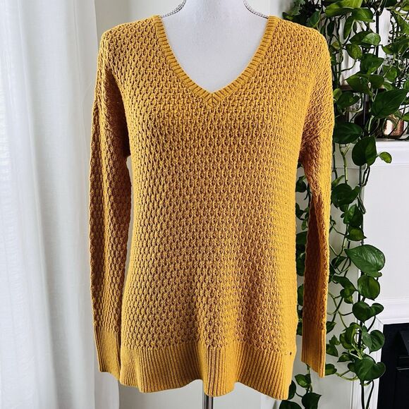 American Eagle Outfitters Mustard Yellow Soft Stretchy Cozy Pullover Sweater - M - Picture 1 of 9